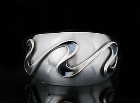 Sigi Pineda Mexican silver mod cuff Bracelet ribbon