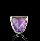 Deco Abraham Paz Mexican silver amethyst mask Ring