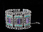 early Matl Matilde Poulat Mexican silver gems Bracelet