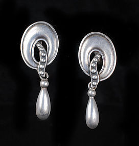 rare Margot de Taxco Mexican silver teardrop dangle Earrings