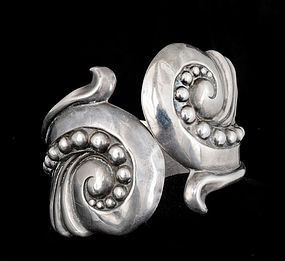 Gerardo Lopez Mexican silver repousse clamper Bracelet