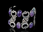 superlative Prosa Mexican silver amethyst wide Bracelet