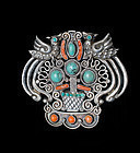 big Deco Matl Matilde Poulat Mexican silver Pin Brooch