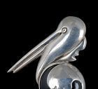 Hector Aguilar Mexican 940 silver and onyx Pelican Pin Brooch