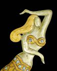 rarest Margot de Taxco Mexican silver enamel mermaid Pin Brooch