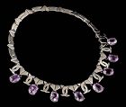 Los Ballesteros Mexican silver Necklace with faceted amethyst gems
