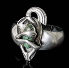 Mexican silver jasper "crouching man" hinged Bracelet - Teran design