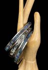 set of 3 Los Castillo Mexican silver mozaico Bangle Bracelets