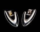 iconic Sigi Pineda Mexican silver boomerang Earrings with tiger's eye