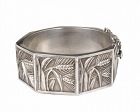 Topazio Portugal 835 silver "wheat" hinged bangle Bracelet