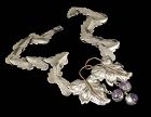 rare Fred Davis Mexican Deco silver, copper, amethyst Necklace