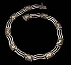 Los Castillo Mexican silver onix negro Necklace ~ mod figural dsgn