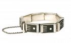 Los Castillo Mexican silver onix negro mod geometric Bracelet