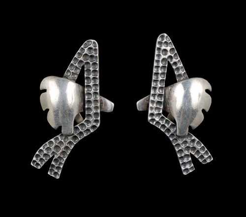 Salvador Teran Mexican silver modernist Earrings