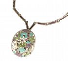 Jaime Quiroz Alba Mexican silver enamel Pin / Pendant Necklace