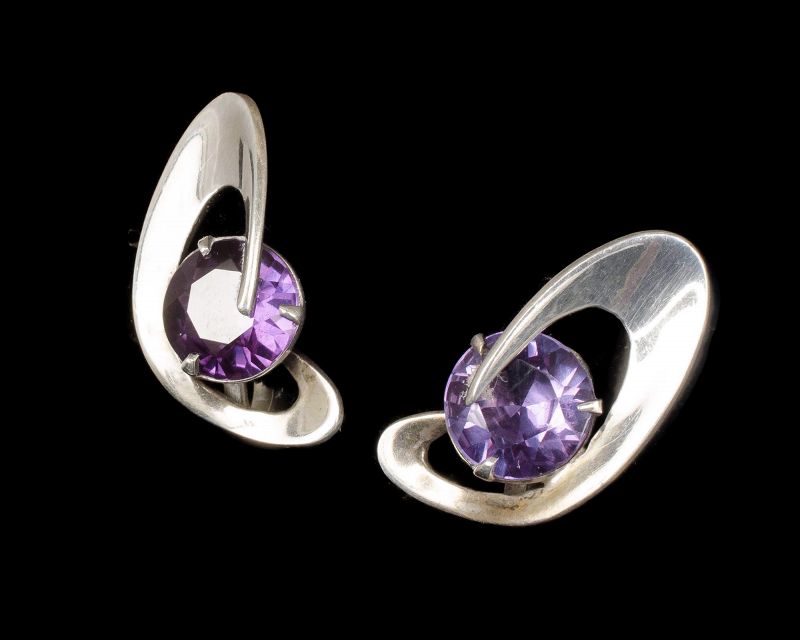 Enrique Ledesma Mexican silver color-change sapphire mod Earrings
