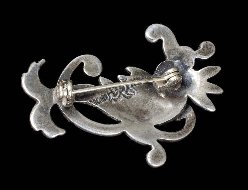 Francisco Rivera Mexican Deco silver koi fish Pin Brooch