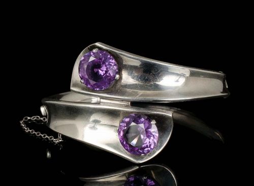 Enrique Ledesma Mexican silver sapphires modernist Bracelet