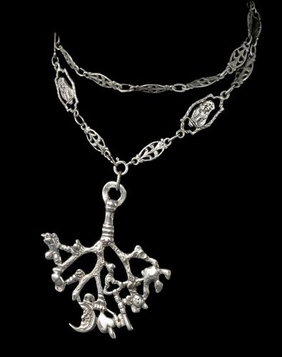 Flli Coppini 800 Italian silver cimaruta Pendant Necklace