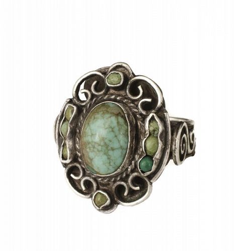 Matilde Poulat Matl Mexican silver and turquoise Ring