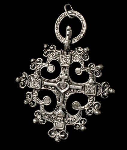3.5" Flli Coppini Italian 800 silver Renaissance Revival Cross Pendant