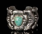 Matl Matilde Poulat Mexican Deco silver and turquoise Bracelet