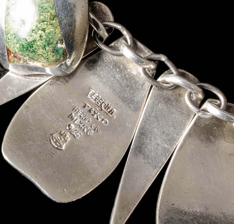 Enrique Ledesma Mexican silver copper stone modernist Necklace