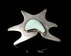 Carmen Beckmann Mexican silver turquoise starfish Pin Brooch