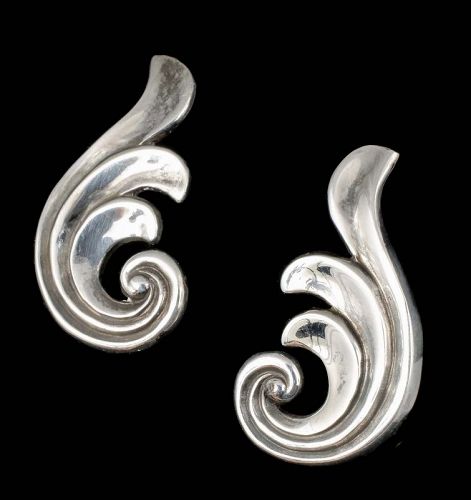 Gerardo Lopez Mexican silver repousse Earrings