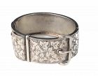 antique Aesthetic silver ivy leaves Belt Buckle Bracelet