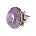 Mexican Deco silver and amethyst Ring in a Spratling design