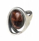 Erika Hult de Corral Ric Mexican silver tiger's eye modernist Ring