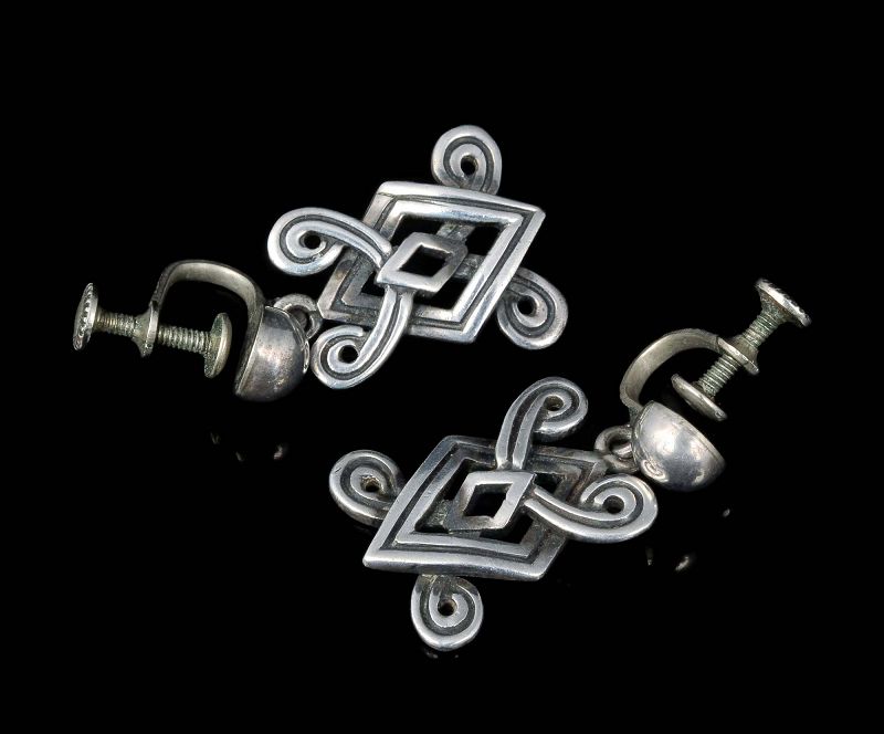 Pedro Castillo Mexican silver Dangle Earrings