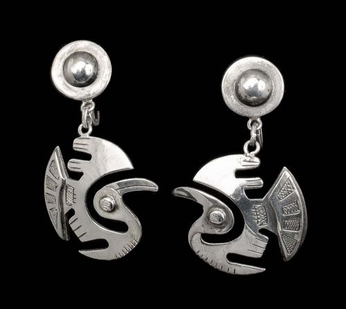 Graziella Laffi Peruvian silver "condor" Dangle Earrings