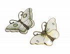 set of 2 Hroar Prydz Norway silver enamel butterfly Pins Brooches
