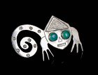 Graziella Laffi Peruvian silver and enamel figural Pin Brooch