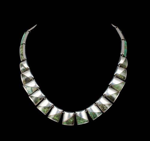 Enrique Ledesma Mexican silver and stone modernist Necklace