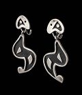 Sigi Pineda Taxco Mexican silver modernist Dangle Earrings