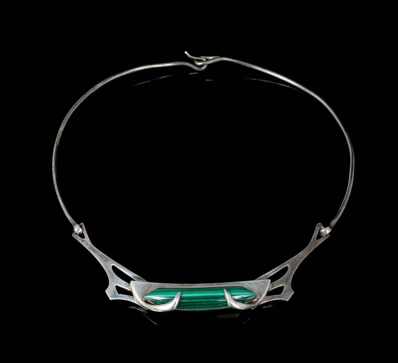 Erika Hult de Corral Ric Mexican silver and malachite Necklace