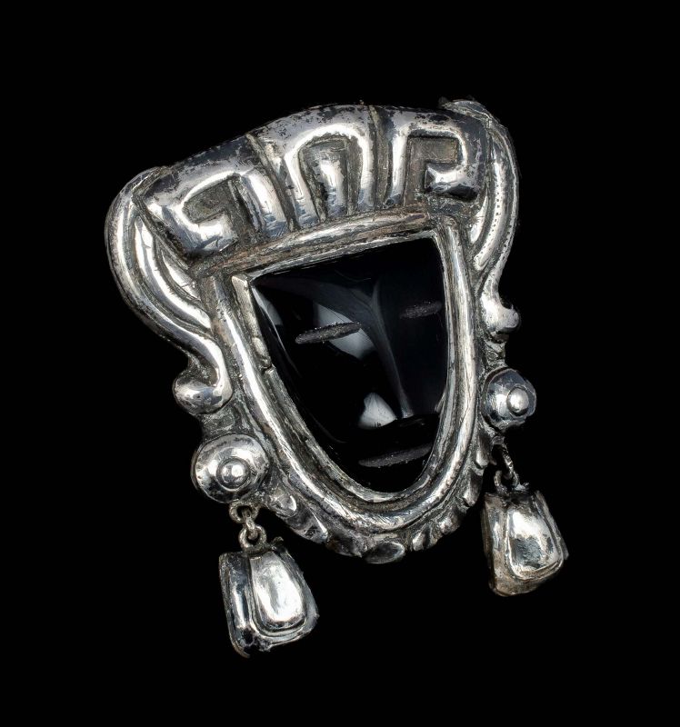 early William Spratling Mexican Deco silver Ring with cascabeles