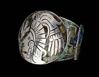 Anton Mexican silver azur malachite "warrior" Bracelet