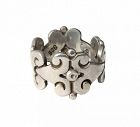 Mexican Deco silver Band Ring ~ Hector Aguilar Taxco design