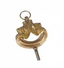 antique Victorian gold-filled Watch Key / Fob ~ winged lions