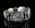 antique Raj India silver miniatures under glass Bracelet ~ Hanuman