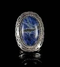 bold Mexican silver and sodalite Spanish Colonial Ring