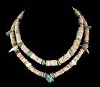 vintage heishi Necklaces ~ silver, glass beads, turquoise, shark teeth
