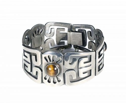 gorgeous Mexican silver and tiger's eye Bracelet