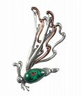 Mexican Taxco 980 silver copper azur malachite butterfly Brooch