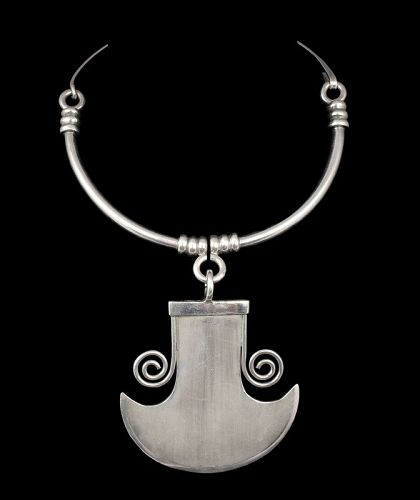 rarest ever 1960s Tane Mexican silver "Tarascan" Necklace