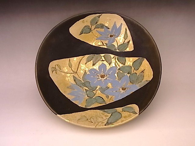 Japanese 20-21st C Ceramic Plate with Floral Design